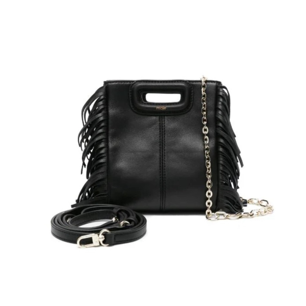 Maje Leather mini M bag with chain